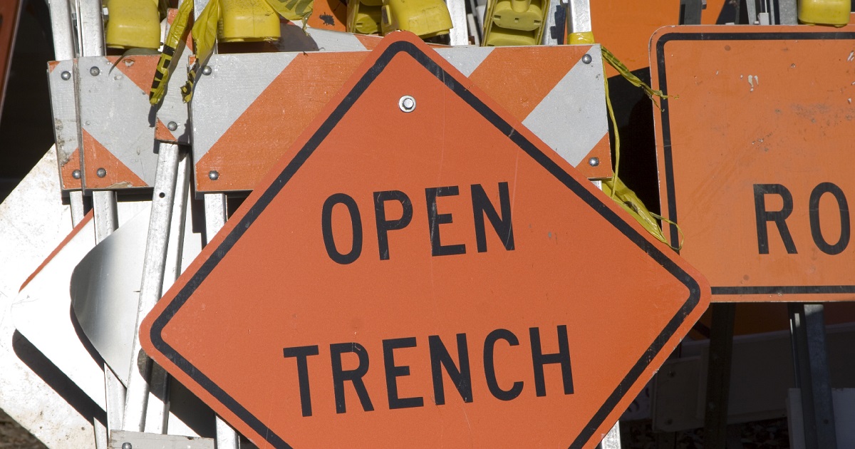 Open trench sign